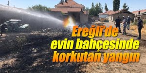 Ereğli’de evin bahçesinde korkutan yangın