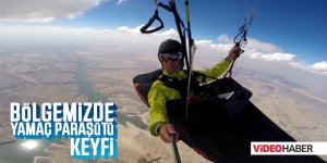 Yamaç paraşütü keyfi kamerada