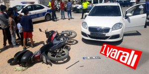 Otomobil ile motosiklet çarpıştı: 1 yaralı