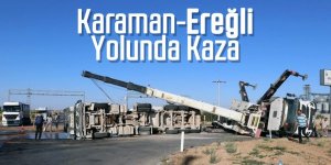 Devrilen beton mikserini kaldırmaya gelen kurtarıcı devrildi: 1 yaralı