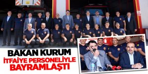 Bakan Kurum İtfaiye Personeliyle Bayramlaştı