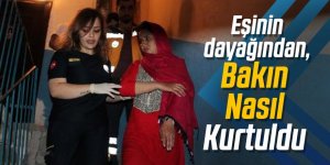 Eşinin dayağından, alt katın balkonuna atlayarak kurtuldu