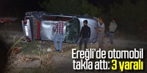 Ereğli’de otomobil takla attı: 3 yaralı