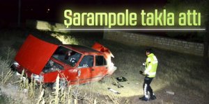 Kontrolden çıkan otomobil şarampole takla attı