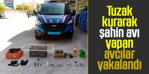 Tuzak kurarak şahin avı yapan avcılar yakalandı