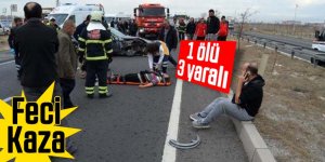 Cenaze yolunda kaza: 1 ölü, 3 yaralı