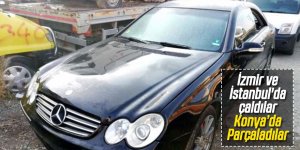 İzmir ve İstanbul'da çalınan lüks araçlar Konya'da parçalanırken bulundu