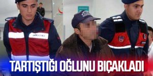 Tartıştığı oğlunu bıçakla yaraladı