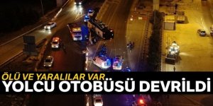 Yolcu otobüsü devrildi, ölü ve yaralılar var!