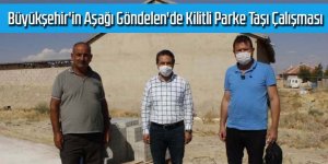 Büyükşehir'in Aşağı Göndelen'de Kilitli Parke Taşı Çalışması