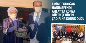 Emine Erdoğan Hanımefendi Ahlat’ta Konya Büyükşehir’in Çadırına Konuk Oldu