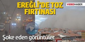 Ereğli'de gökyüzünü toz bulutu kapladı