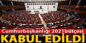 Cumhurbaşkanlığı 2021 bütçesi, Plan ve Bütçe Komisyonu'nda kabul edildi