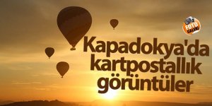 Kapadokya'da balonlar güneşin doğuşu için havalandı