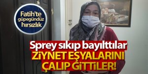 İki kişi bir kadını spreyle bayıltıp, evdeki altınları çaldılar