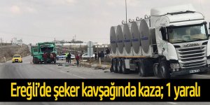 Tanker ile kamyon çarpıştı; 1 yaralı