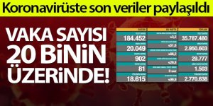 Türkiye'de son 24 saatte 20.049 koronavirüs vakası tespit edildi