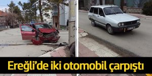 Ereğli'de iki otomobil çarpıştı