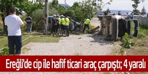 Ereğli'de cip ile hafif ticari araç çarpıştı; 4 yaralı