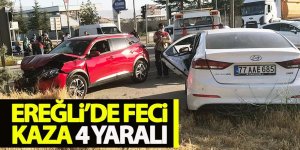 Ereğli’de otomobiller çarpıştı; 4 yaralı