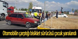 Otomobilin çarptığı bisiklet sürücüsü yaralandı