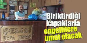 Biriktirdiği kapaklarla engellilere umut olacak 