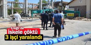 Ereğli’de İnşaatta beton dökümü sırasında kolon kalıbı göçtü: 3 işçi yaralandı
