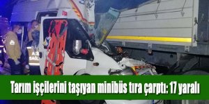 Tarım işçilerini taşıyan minibüs tıra çarptı: 17 yaralı