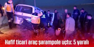 Hafif ticari araç şarampole uçtu: 5 yaralı