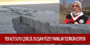 YER ALTI SUYU ÇEKİLDİ, OLUŞAN YÜZEY YARIKLAR TEDİRGİN EDİYOR