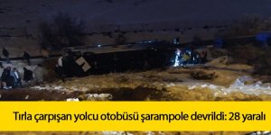 Tırla çarpışan yolcu otobüsü şarampole devrildi: 28 yaralı