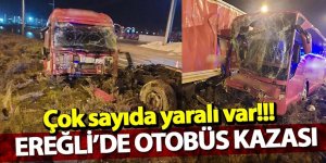 YOLCU OTOBÜSÜ İLE TIR ÇARPIŞTI: 11 YARALI