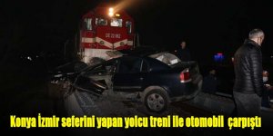 Konya İzmir seferini yapan yolcu Trenin çarptığı otomobil 1 kilometre sürüklendi