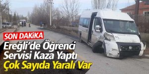 Ereğli’de öğrenci servisi ile otomobil çarpıştı; 14 yaralı