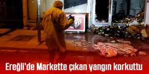 Ereğli’de Sahur vakti, Markette çıkan yangın korkuttu