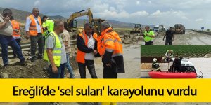 EREĞLİ'DE 'SEL SULARI' KARAYOLUNU VURDU