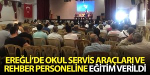 EREĞLİ’DE OKUL SERVİS ARAÇLARI VE REHBER PERSONELİNE EĞİTİM VERİLDİ