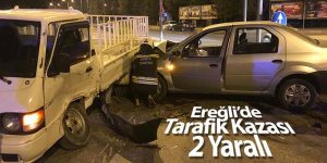 Ereğli'de Kültür Merkezi önünde trafik kazası 2 yaralı