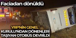 Yeniden Refah Partililerin taşındığı otobüs şarampole devrildi; 17 yaralı