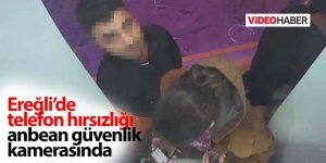Ereğli’de telefon hırsızlığı anbean güvenlik kamerasında