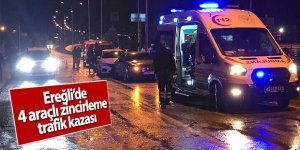 Ereğli’de 4 araçlı zincirleme trafik kazası