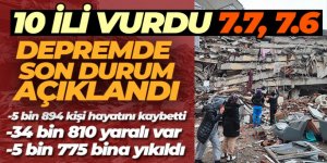 Depremde can kaybı sayısı 5 bin 894 'e yükseldi