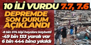 Depremde can kaybı sayısı 8 bin 574'e yükseldi