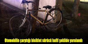 Otomobilin çarptığı bisiklet sürücü hafif şekilde yaralandı