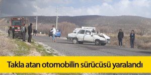 Takla atan otomobilin sürücüsü yaralandı