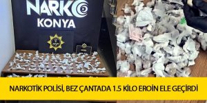 NARKOTİK POLİSİ BEZ ÇANTADA 1.5 KİLO EROİN ELE GEÇİRDİ