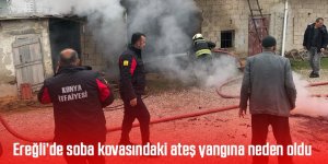 Ereğli’de soba kovasındaki ateş evin müştemilatında yangına neden oldu