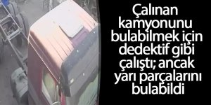 Çalınan kamyonunu bulmak için dedektif gibi çalıştı; ancak yarı parçalarını bulabildi