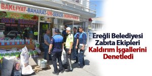 Ereğli Belediyesi Zabıta Ekipleri Kaldırım İşgallerini Denetledi