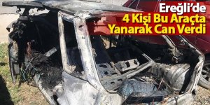 Ereğli’de kazada otomobil yandı; 4 kişi öldü 2 yaralı